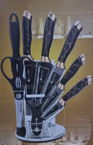 High Quality Marble Profile Heavy Stainless Steel 9pc Knife Sets