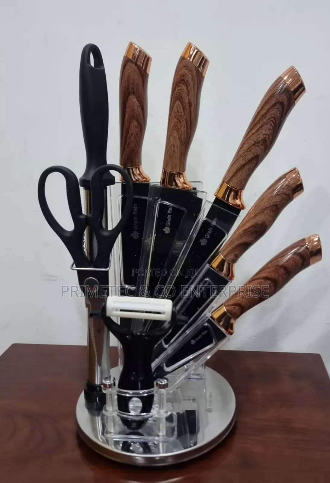 High Quality Marble Profile Heavy Stainless Steel 9pc Knife Sets