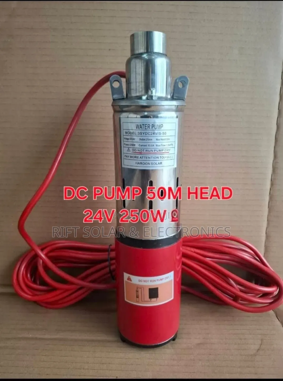 50 Meters Head 24 Volts Solar Dc Submersible Pump 250 Watts