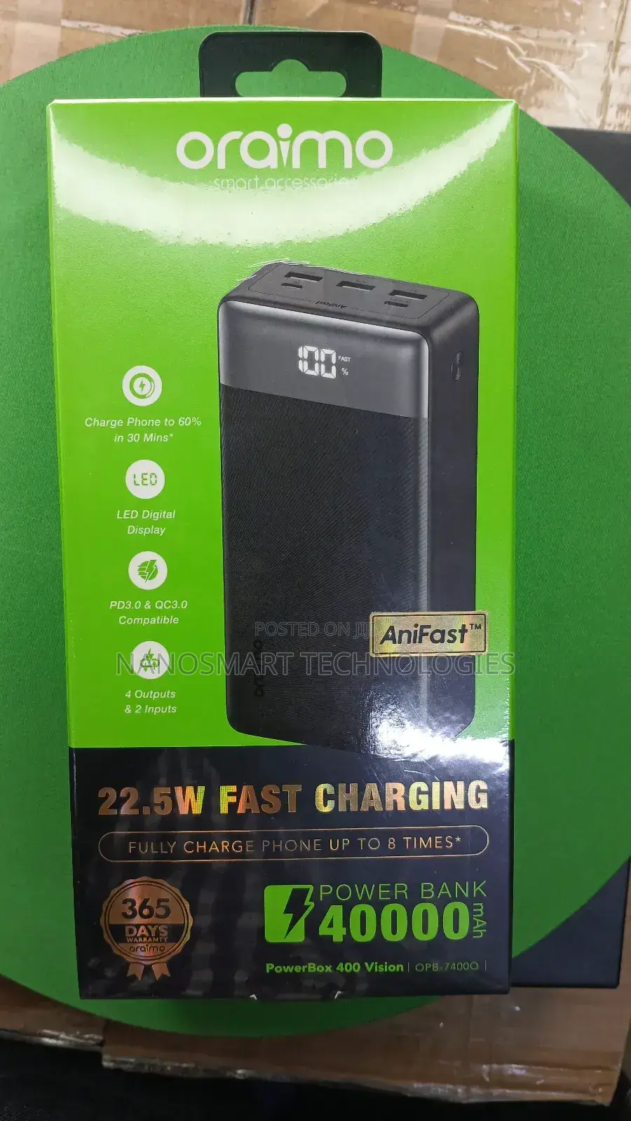 Oraimo Powerbox 400 Vision-40000mah Powerbank
