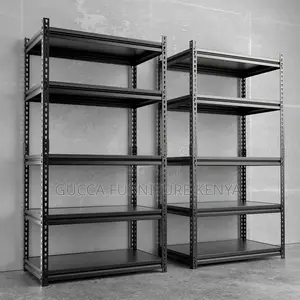 Black 5-Tier Adjustable Metallic Shelving Rack