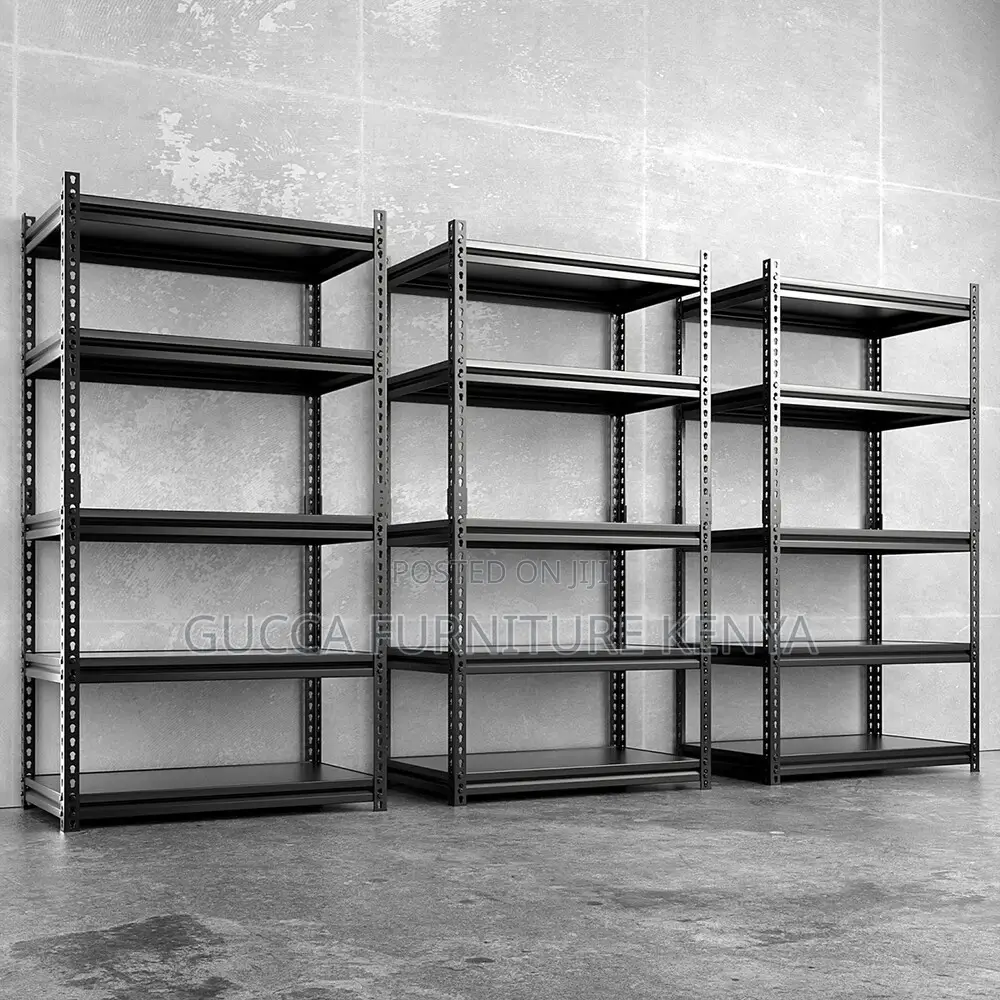 Black 5-Tier Adjustable Metallic Shelving Rack