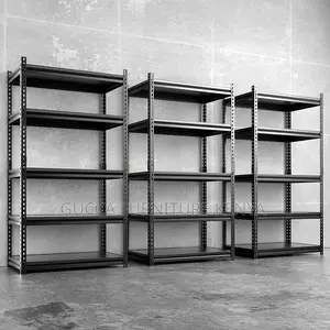 Black 5-Tier Adjustable Metallic Shelving Rack