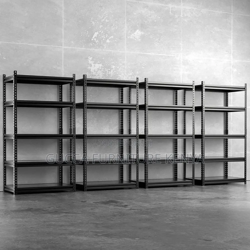 Black 5-Tier Adjustable Metallic Shelving Rack