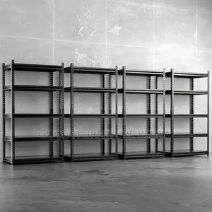 Black 5-Tier Adjustable Metallic Shelving Rack