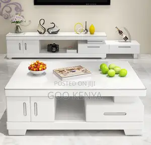 Home Tv Table Set; Modern Lacquered Tv Cabinet With Coffee Table Combo
