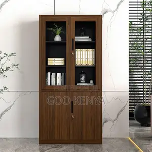 Office Cabinet; Durable Trendy 2-Door Wood-Look Office File Cabinet
