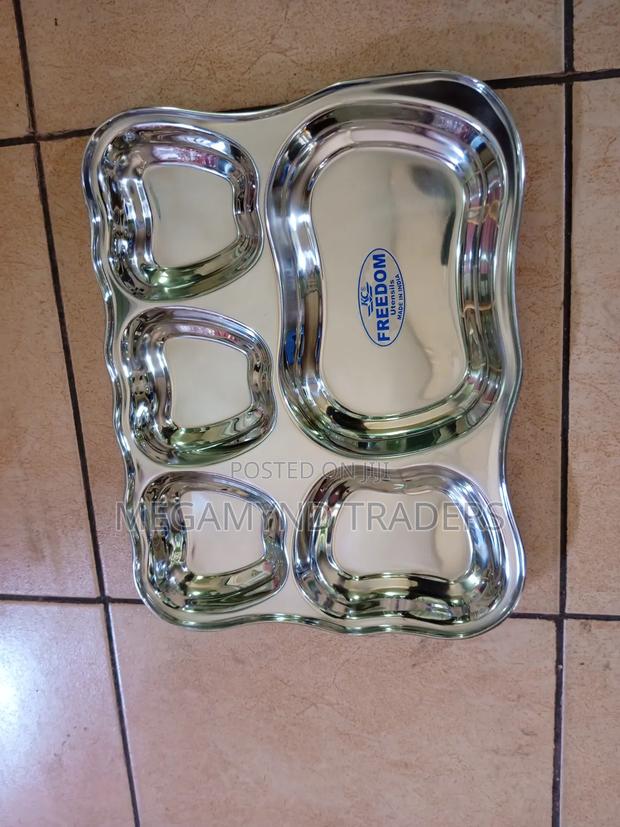 Partition Plate/Stainless Steel 5 Portion Partitioned Plate - main view