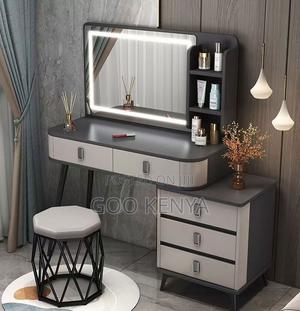 Home Dressing Table; Led Light Makeup Table With Drawers Vanity Set - thumbnail 2