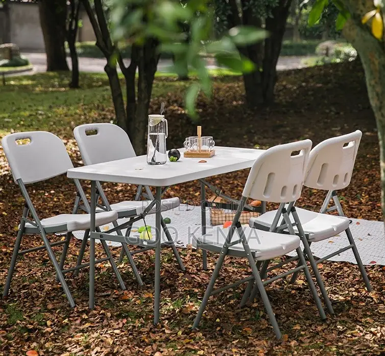 Home Table; White Folding Plastic Dining Camping Table for Outdoor