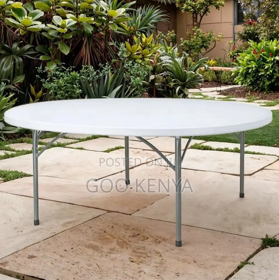 Home Table; White Folding Plastic Dining Camping Table for Outdoor