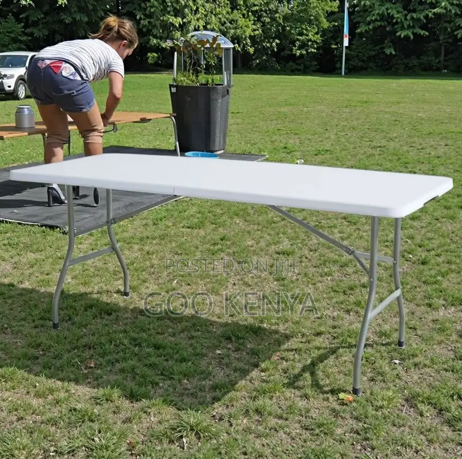 Home Table; White Folding Plastic Dining Camping Table for Outdoor