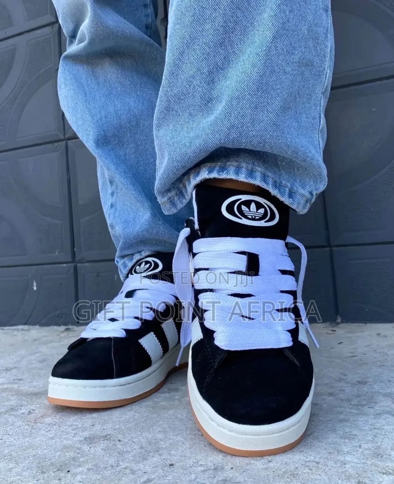 Adidas Campus Black White Gum Sole