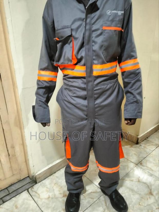 Safety Site Overall in Grey and Orange Stripes