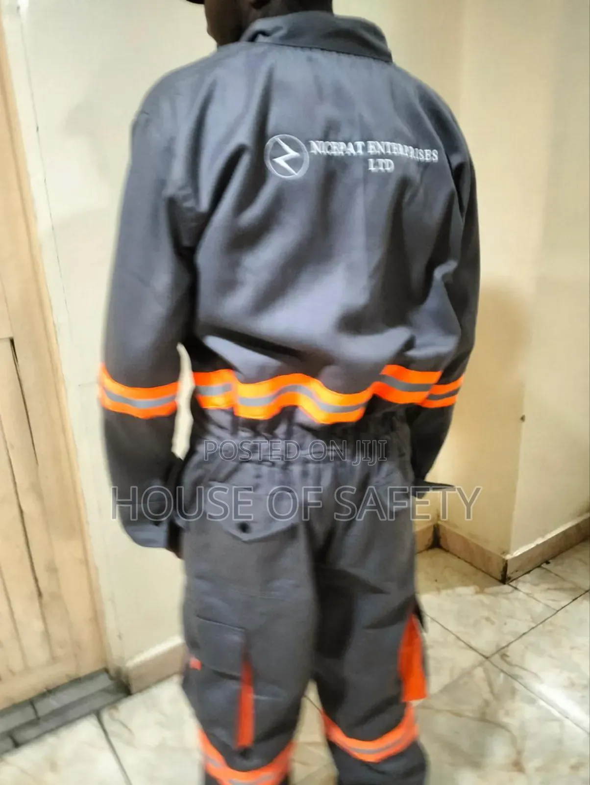Safety Site Overall in Grey and Orange Stripes