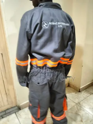 Safety Site Overall in Grey and Orange Stripes