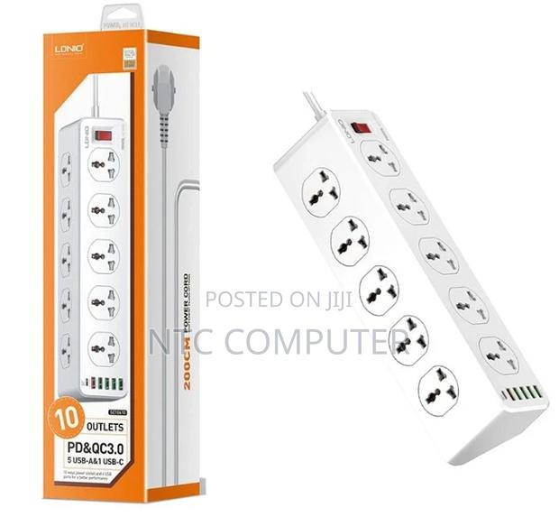 Ldnio 10 Port Ac Outlets Smart Surge Protector (Extension) (Sc10610)