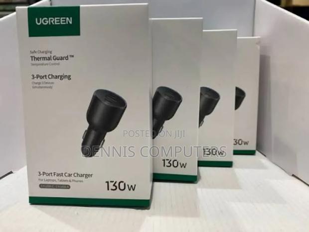 Ugreen 130w 3-Port Fast Car Charger - Ec705