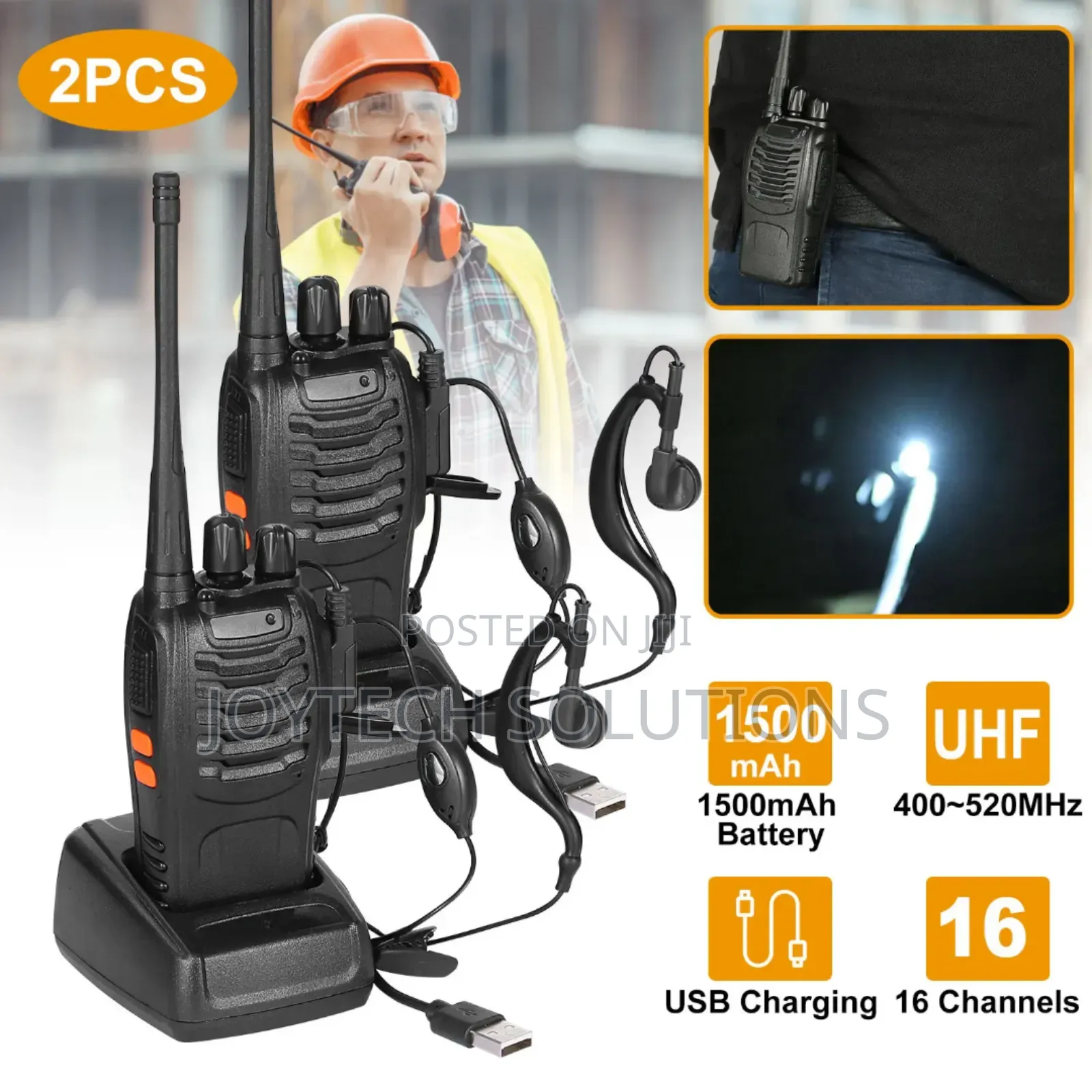 Baofeng 888s Security Walkie Talkies. 5 Km Long Range and 16 Channels