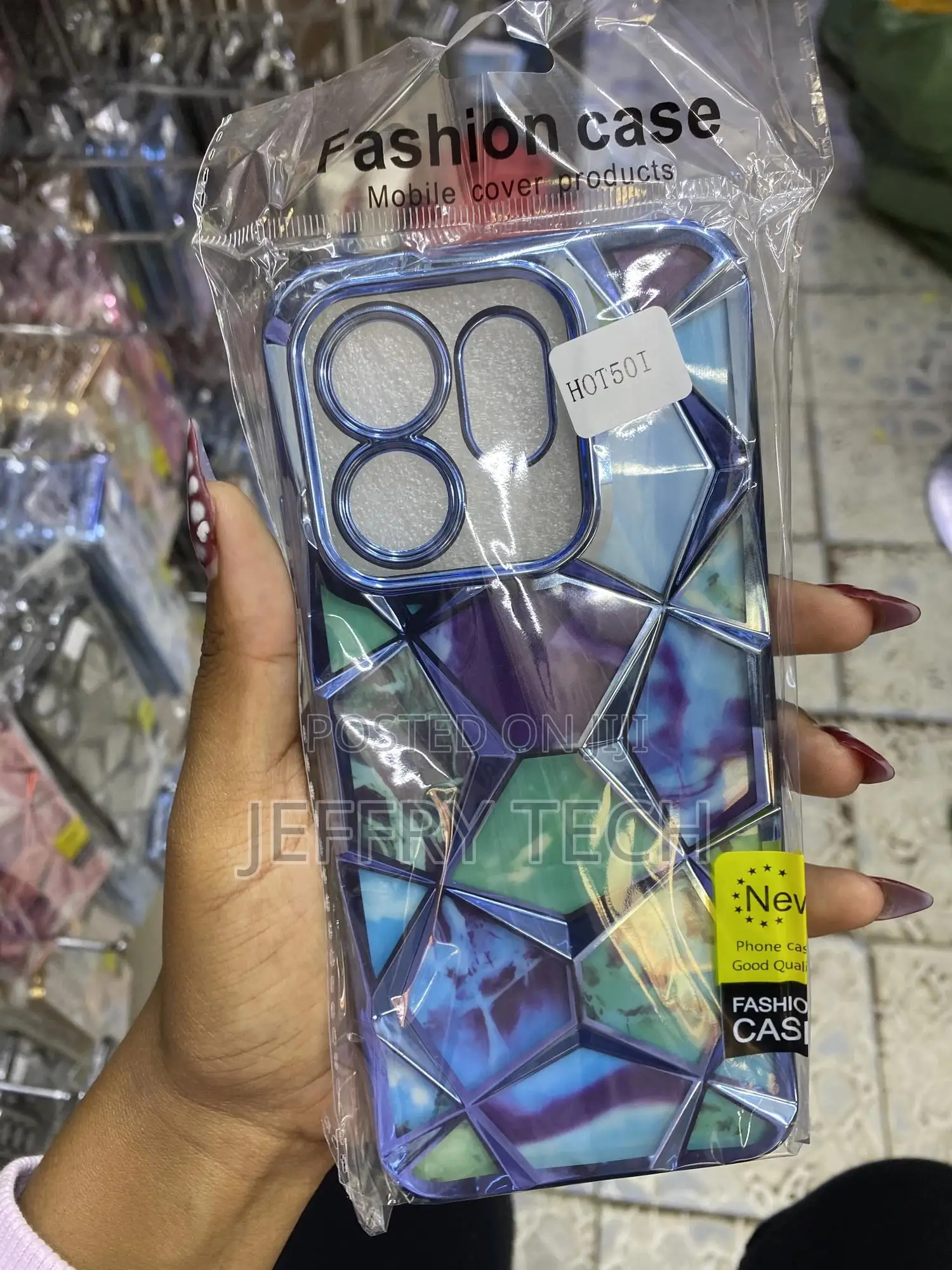 Mokre 3d Diamond Design Marble Stone Phone Cover for Infinix Hot 50i