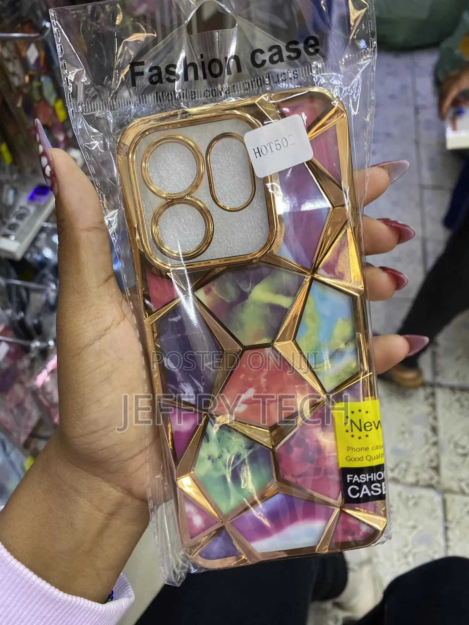 Asikada Marble Gradient Diamond Glitter Cover for Infinix Hot 50i