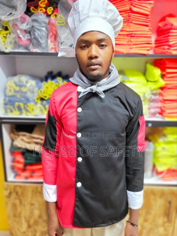 Cotton Chef Jackets One Side Black Other Side Red - main view