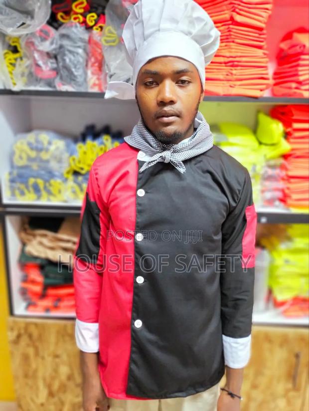 Cotton Chef Jackets One Side Black Other Side Red - thumbnail 3