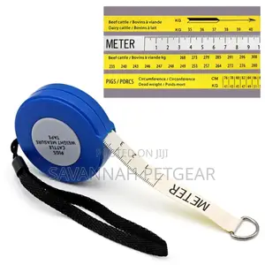 Animal Weight Tape for Cows, Pigs Etc Size: 250cm/ 1000kg