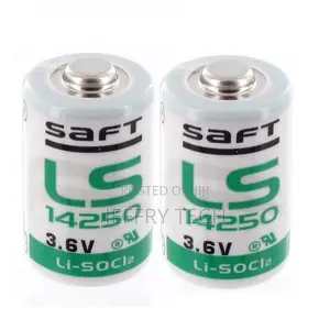 Saft 2 Batteries 3.6v Lithium Li-Soci2 Ls 14250 Battery Size 1/2 Aa