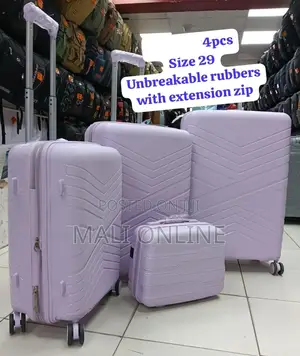 4-Piece Unbreakable Rubber Luggage Set Size 29 Travel Suitcase