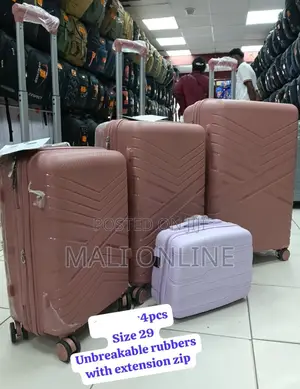 4-Piece Unbreakable Rubber Luggage Set Size 29 Travel Suitcase