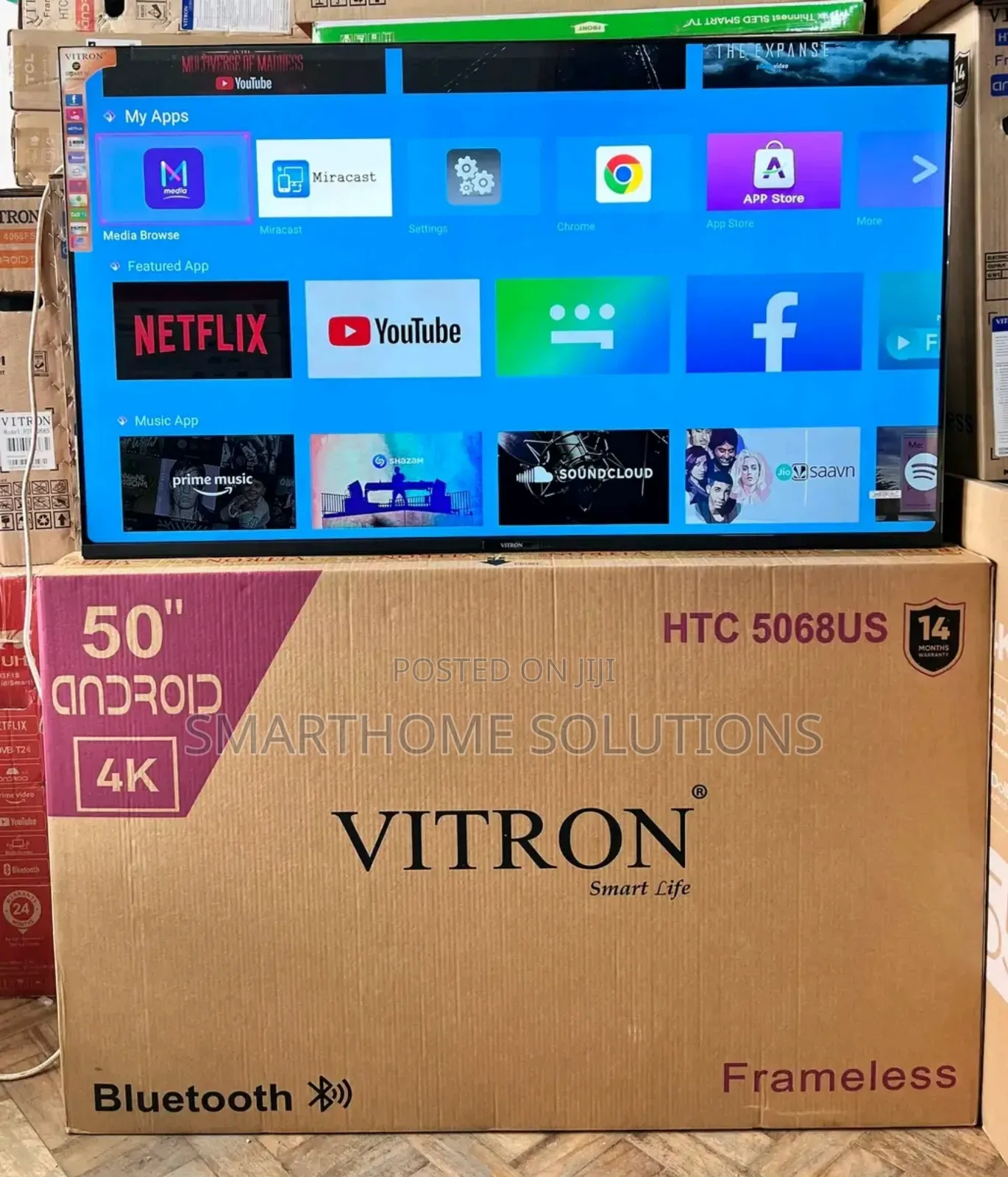 Vitron 50 Inch Smart Android Led Tv Htc5068us -