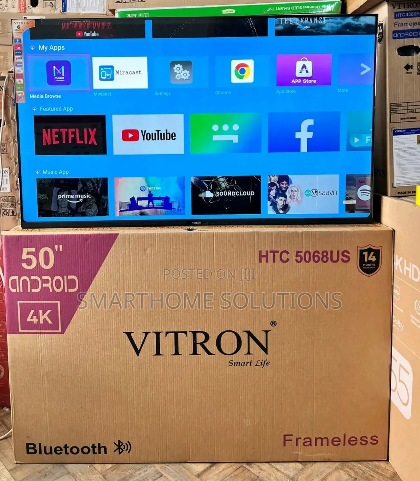 Vitron 50 Inch Smart Android Led Tv Htc5068us -