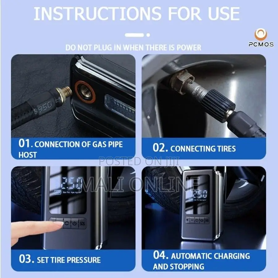 Portable Electric Tire Inflator Air Pump Compressor Handheld Pump