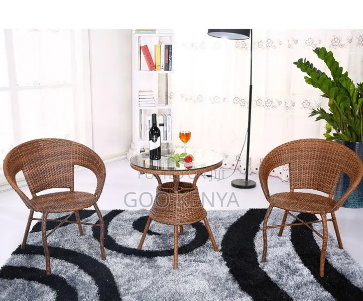 Home Dining Set; Weather-Resistant Rattan Patio Dining Ensemble