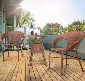 Home Dining Set; Weather-Resistant Rattan Patio Dining Ensemble