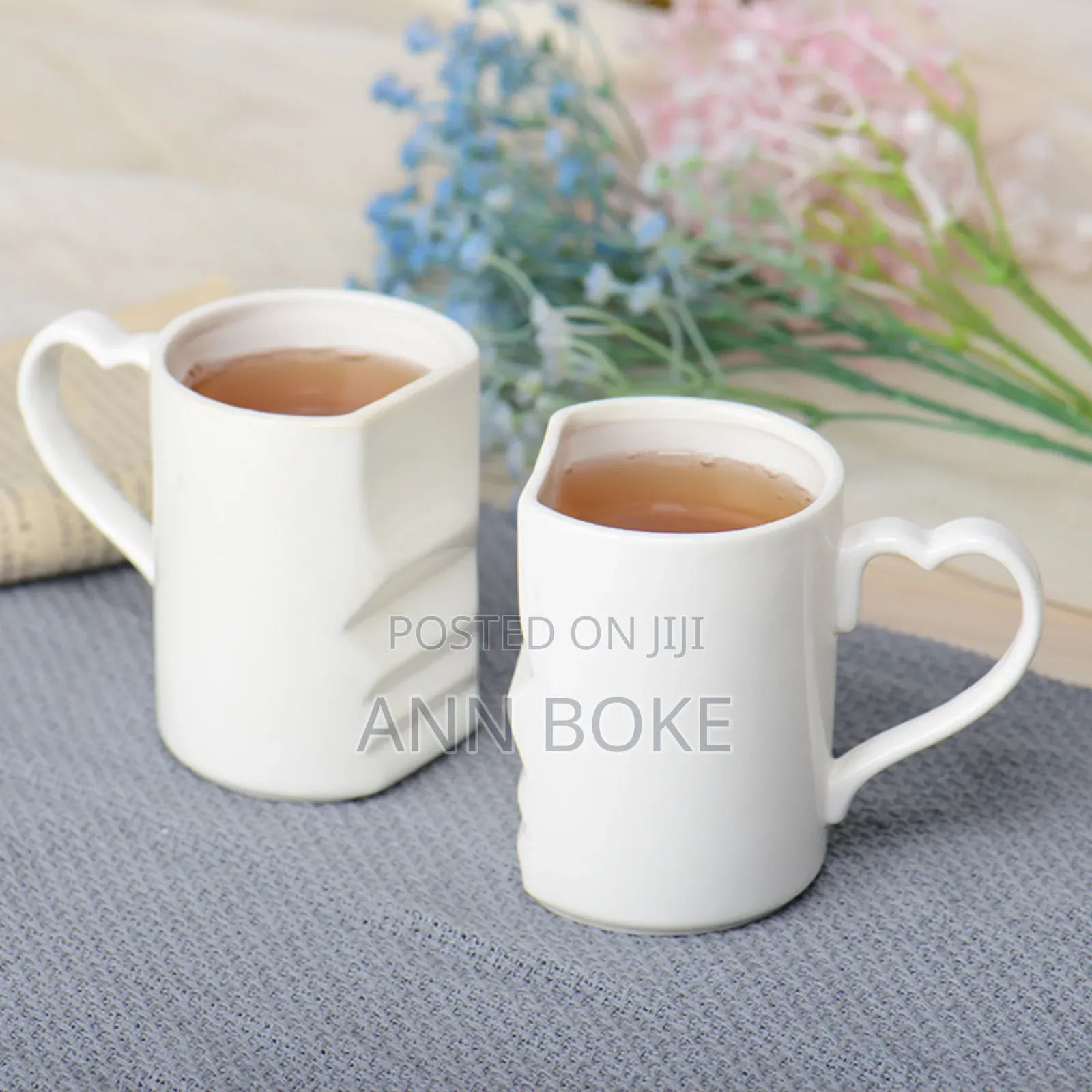 *Love Handle Ceramic Cups at - Per Set of 6*