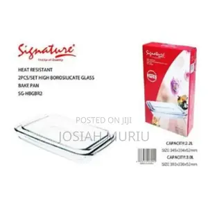 Premium Borosilicate Glass Baking Pans (Set of 2) + Heat Glove