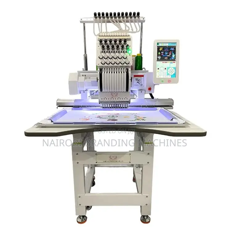 Industrial Single Head 12/15 Needles Hat T Shirt Embroidery Machine