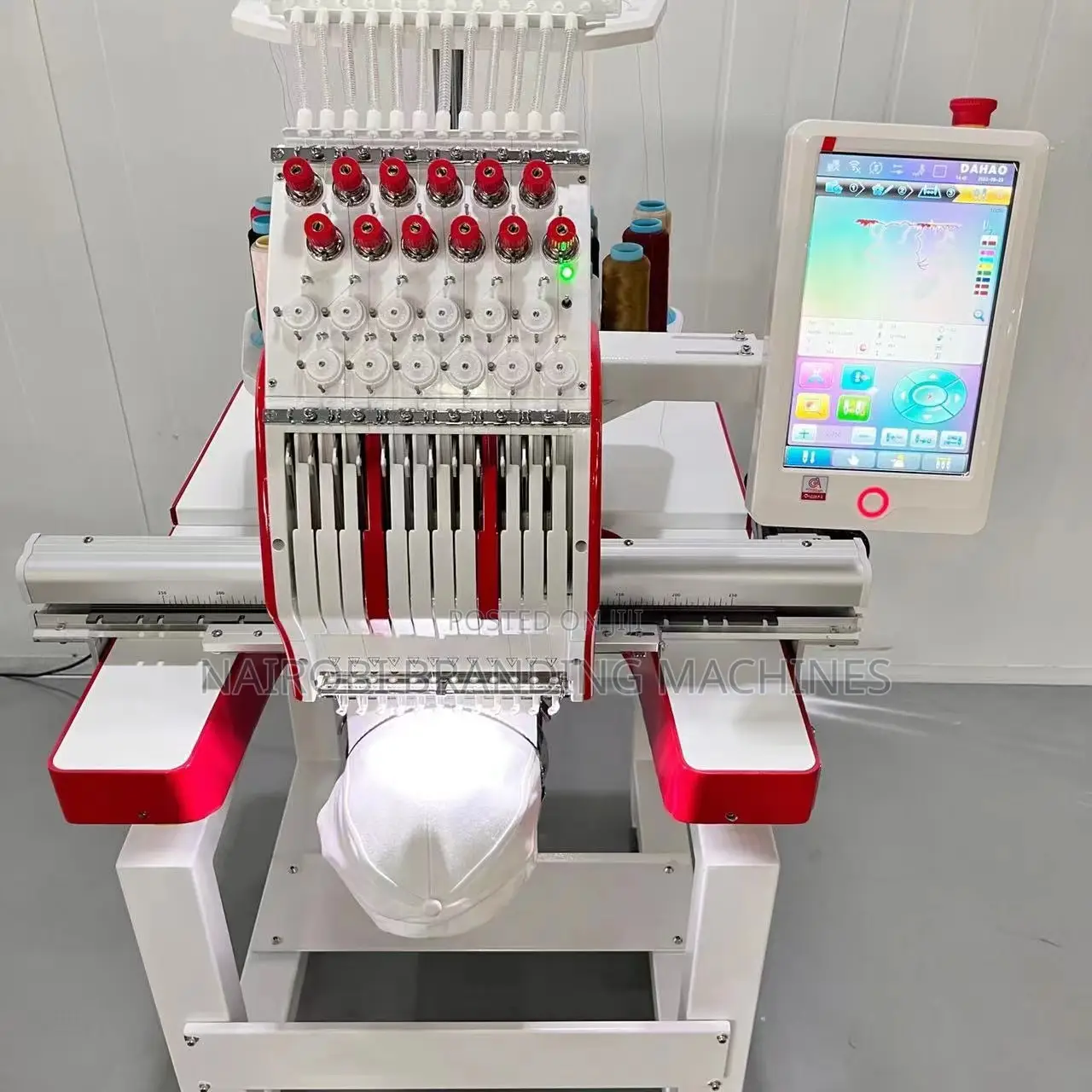 1 Head 9 Needles Embroidery Machine for Caps T-Shirts Pants Logos Etc