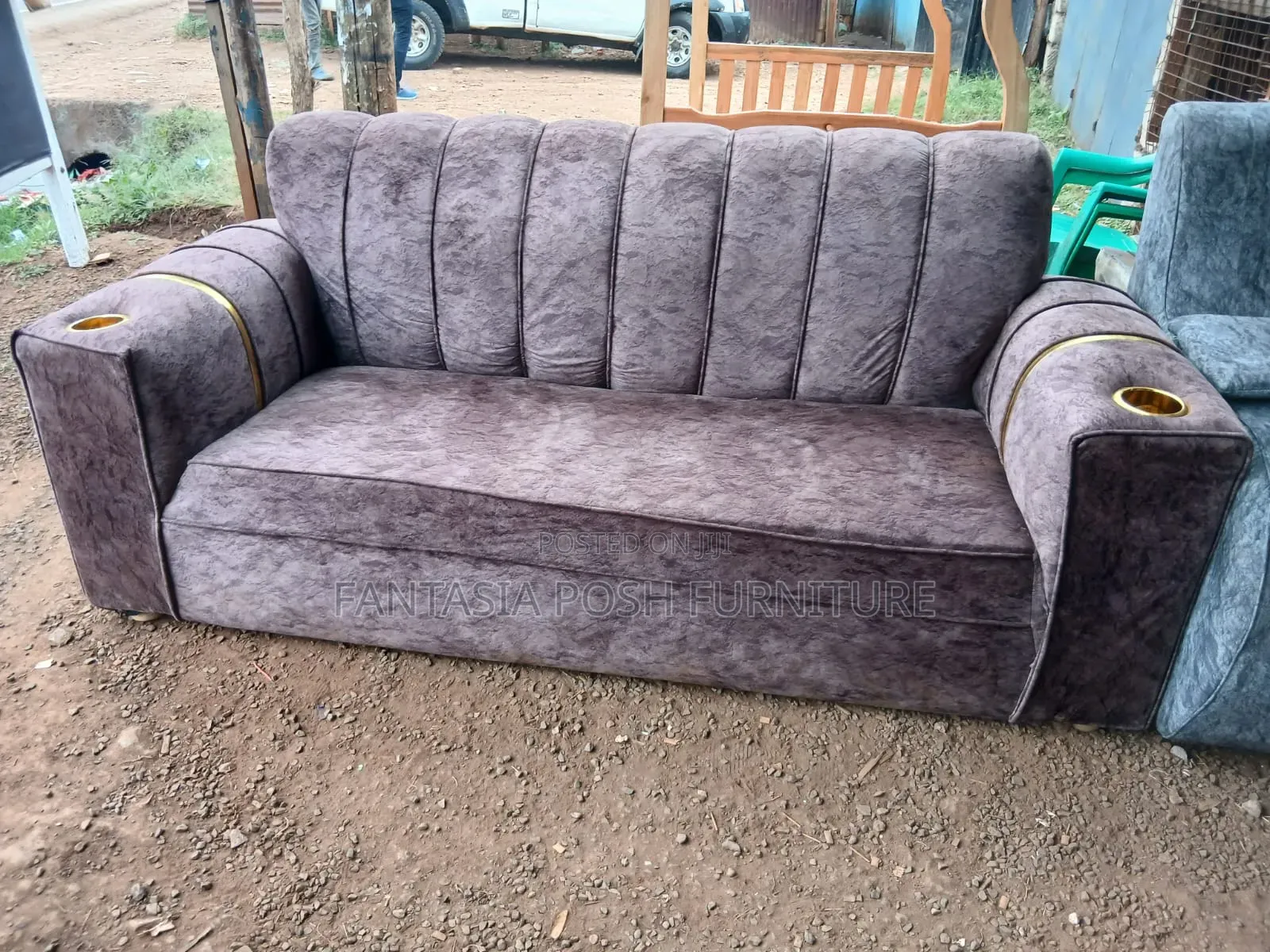 3-Seater Sofa With Cup Holders