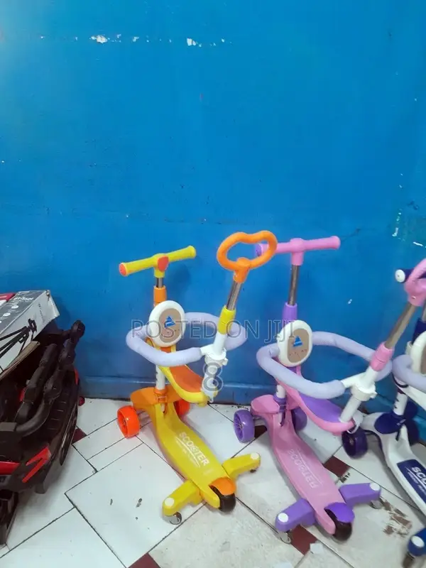 3-in-1 Kids Baby Walker, Stroller Scooter – Flashing Lights Music