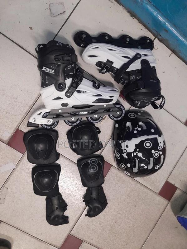 Full Set Pure Rubber Inline Skates – Kids Adult Durable Shoes