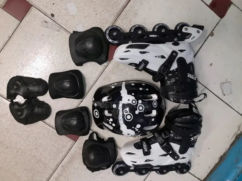Kids Adults Rubber Skate Shoes – Full Inline Skate Set