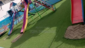 Kindergarten Playground 35mm Artificial Green Turf Grass Carpets