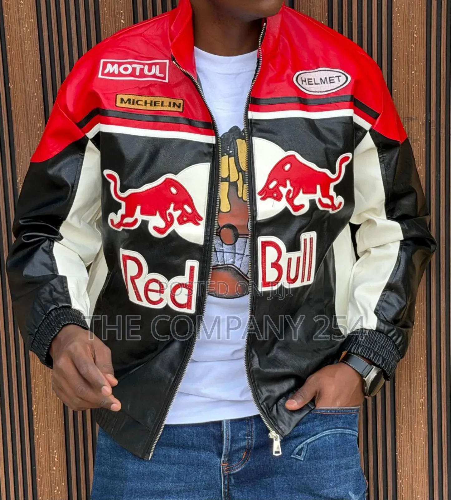 Designer Casual Leather Redbull Custom Collar Jackets
