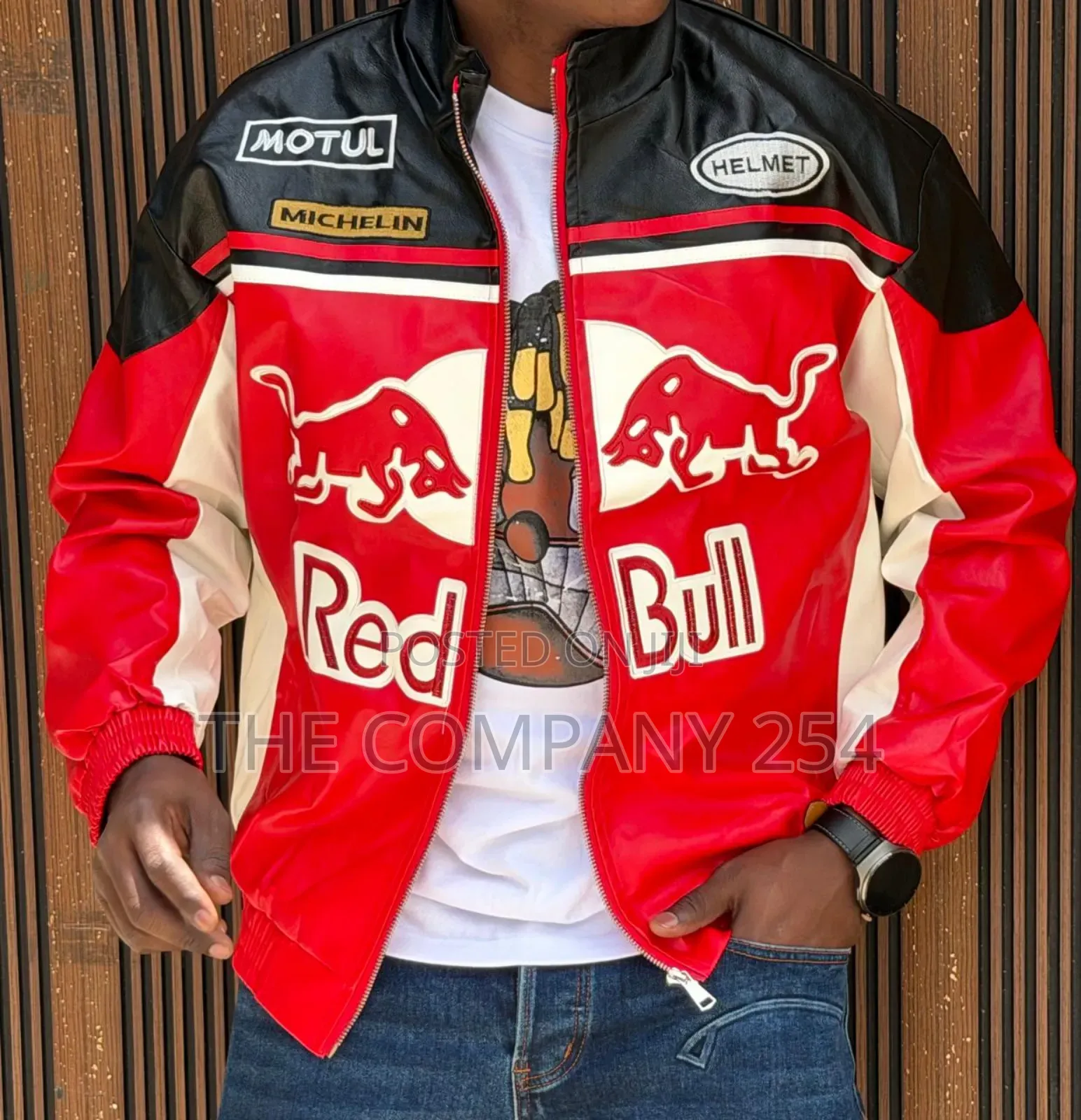 Designer Casual Leather Redbull Custom Collar Jackets