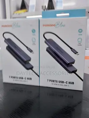 Porodo* Blue 7 Ports Usb-C Hub Hdmi Dual Usb-C