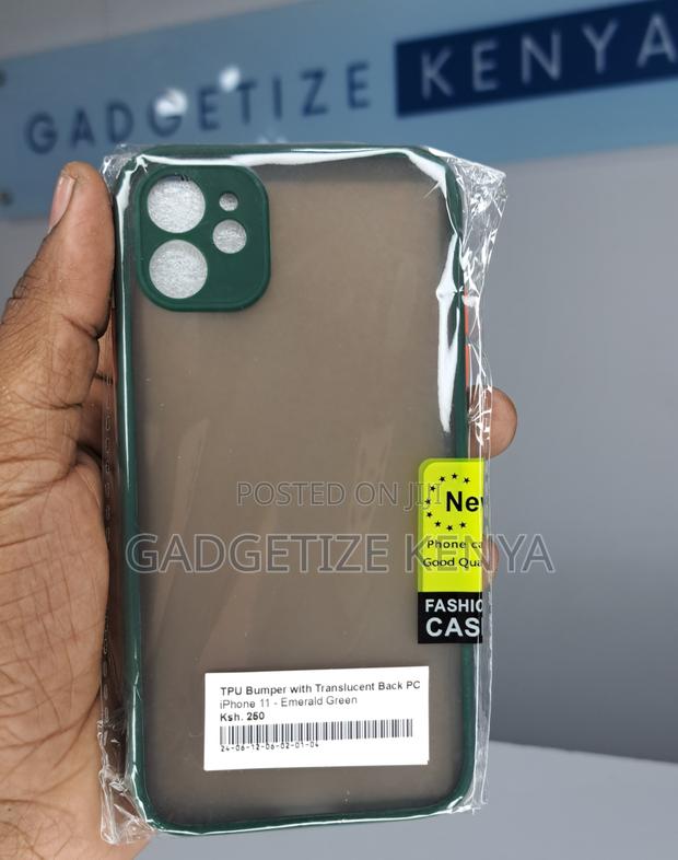 Bumper iPhone 11 With Translucent Back Pc Case