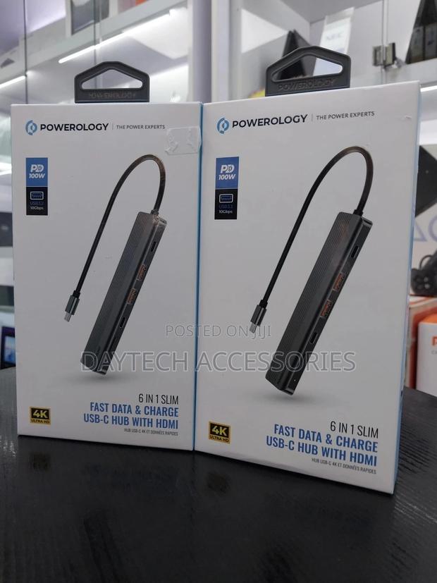Powerology 6in1 Slim Hdmi Usb-C Hub 10gbps Data Transfer - thumbnail 2